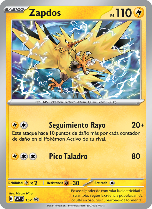 Zapdos 157 — SVP Black Star Promos (Spanish Pokémon TCG card)