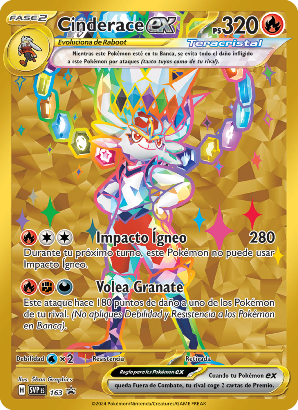 Cinderace ex 163 — SVP Black Star Promos (Spanish Pokémon TCG card)
