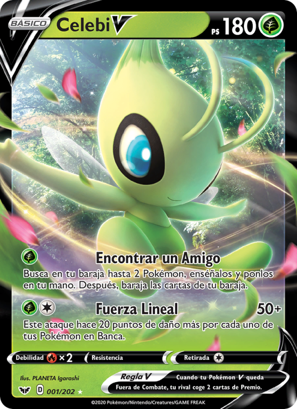 Celebi V 1 — Espada y Escudo (Spanish Pokémon TCG card)
