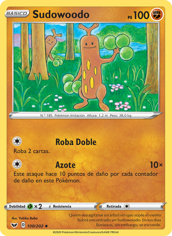 Sudowoodo 100 — Espada y Escudo (Spanish Pokémon TCG card)
