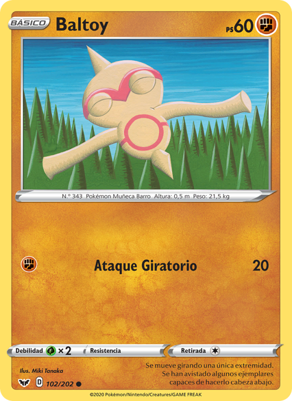 Baltoy 102 — Espada y Escudo (Spanish Pokémon TCG card)