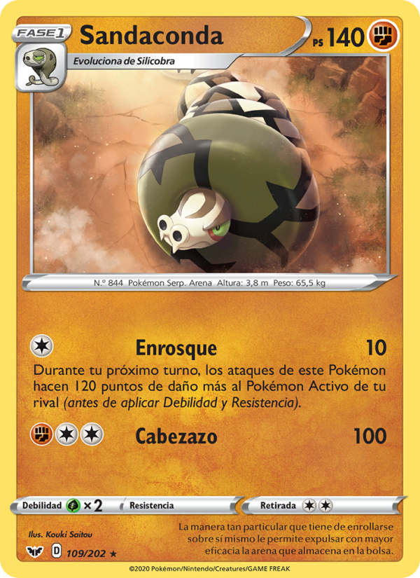 Sandaconda 109 — Espada y Escudo (Spanish Pokémon TCG card)
