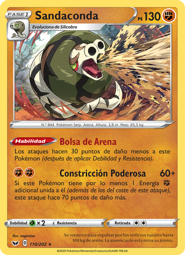 Sandaconda 110 — Espada y Escudo (Spanish Pokémon TCG card)