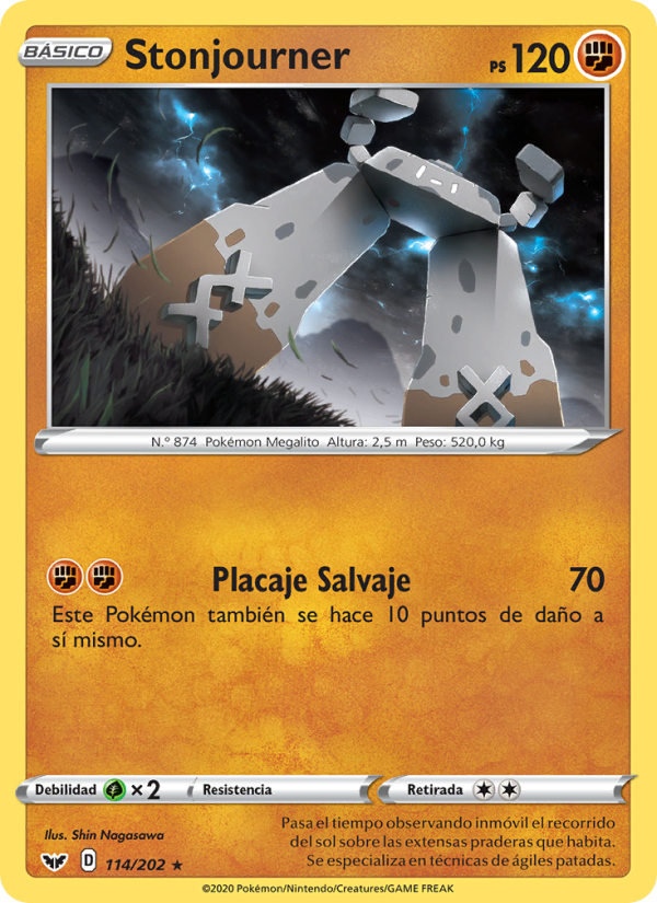 Stonjourner 114 — Espada y Escudo (Spanish Pokémon TCG card)