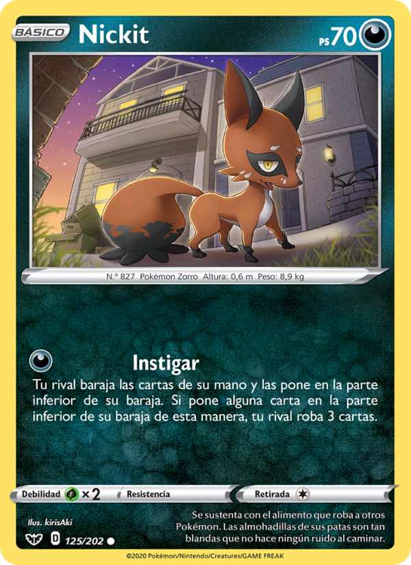 Nickit 125 — Espada y Escudo (Spanish Pokémon TCG card)