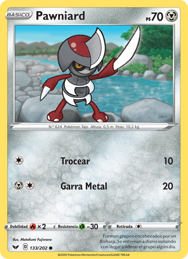 Pawniard 133 — Espada y Escudo (Spanish Pokémon TCG card)