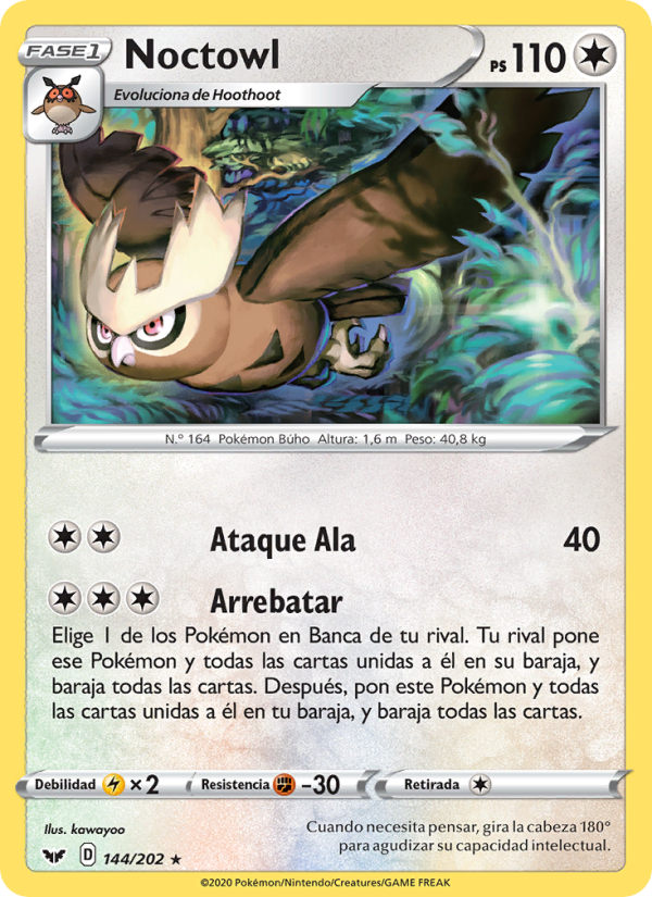 Noctowl 144 — Espada y Escudo (Spanish Pokémon TCG card)