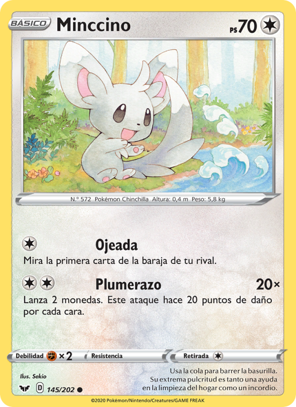 Minccino 145 — Espada y Escudo (Spanish Pokémon TCG card)
