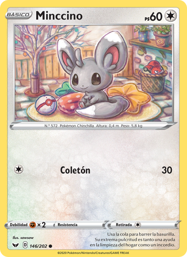 Minccino 146 — Espada y Escudo (Spanish Pokémon TCG card)