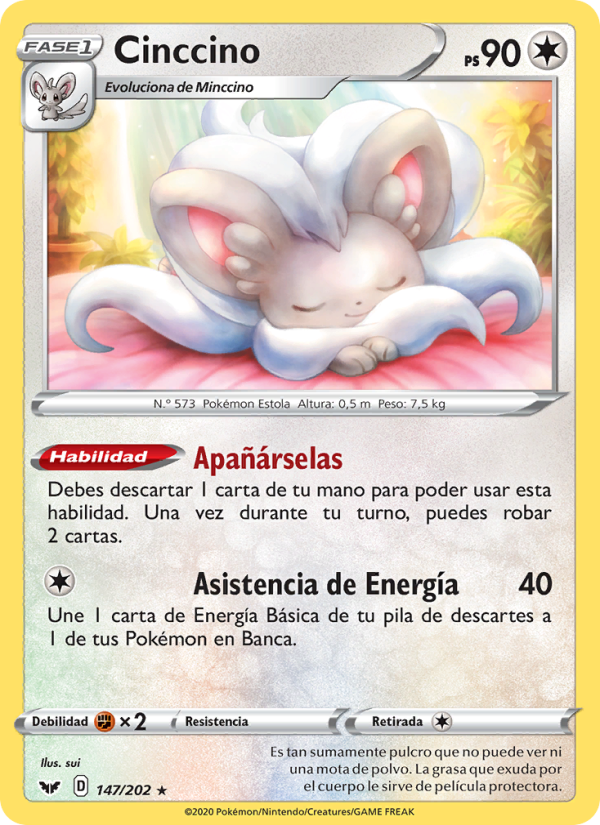 Cinccino 147 — Espada y Escudo (Spanish Pokémon TCG card)