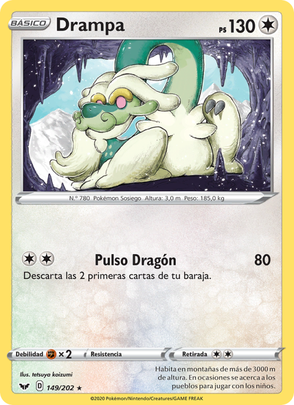 Drampa 149 — Espada y Escudo (Spanish Pokémon TCG card)