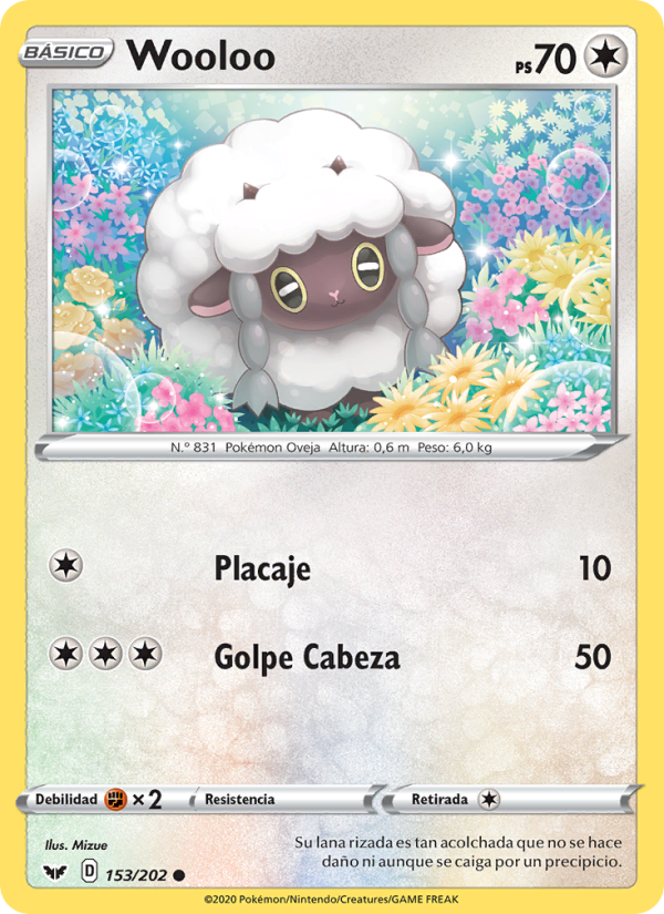 Wooloo 153 — Espada y Escudo (Spanish Pokémon TCG card)