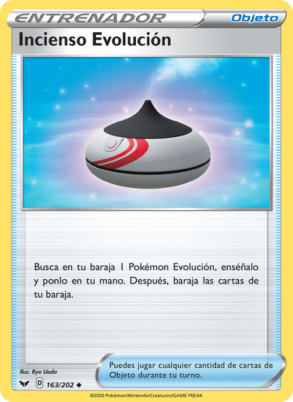 Incienso Evolución 163 — Espada y Escudo (Spanish Pokémon TCG card)