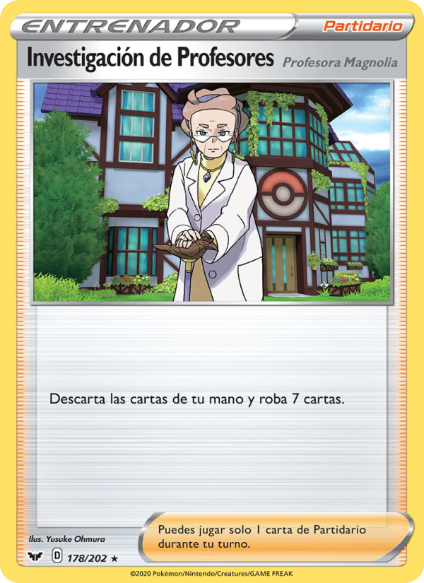 Investigación de Profesores 178 — Espada y Escudo (Spanish Pokémon TCG card)