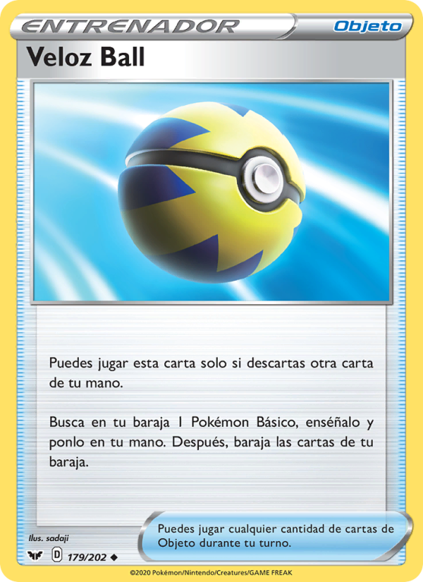 Veloz Ball 179 — Espada y Escudo (Spanish Pokémon TCG card)