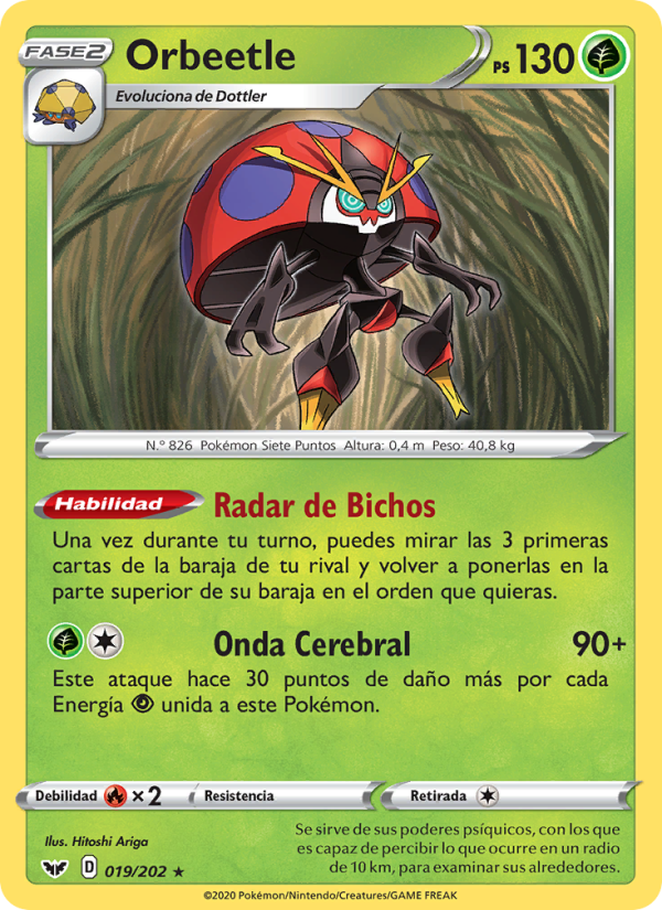 Orbeetle 19 — Espada y Escudo (Spanish Pokémon TCG card)