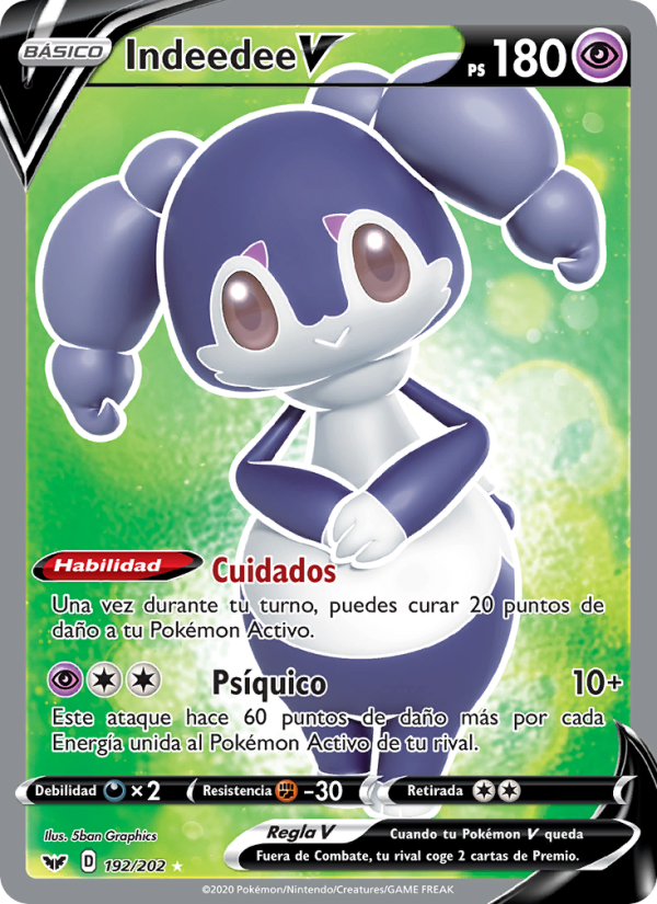 Indeedee V 192 — Espada y Escudo (Spanish Pokémon TCG card)