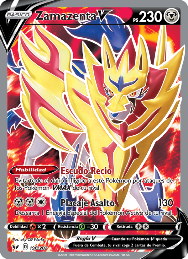 Zamazenta V 196 — Espada y Escudo (Spanish Pokémon TCG card)