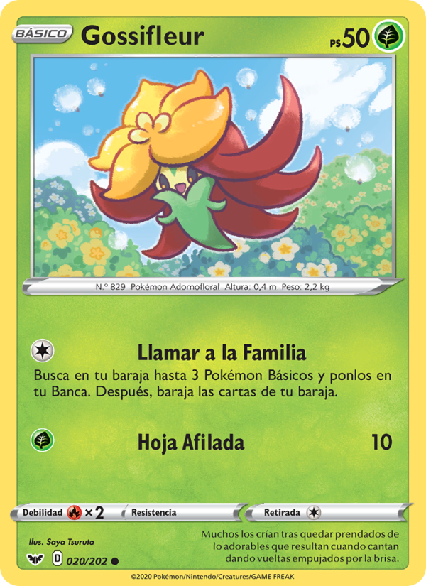 Gossifleur 20 — Espada y Escudo (Spanish Pokémon TCG card)