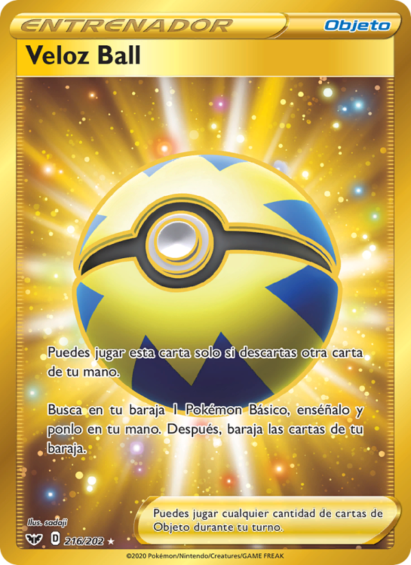 Veloz Ball 216 — Espada y Escudo (Spanish Pokémon TCG card)