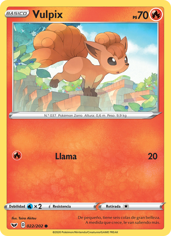 Vulpix 22 — Espada y Escudo (Spanish Pokémon TCG card)