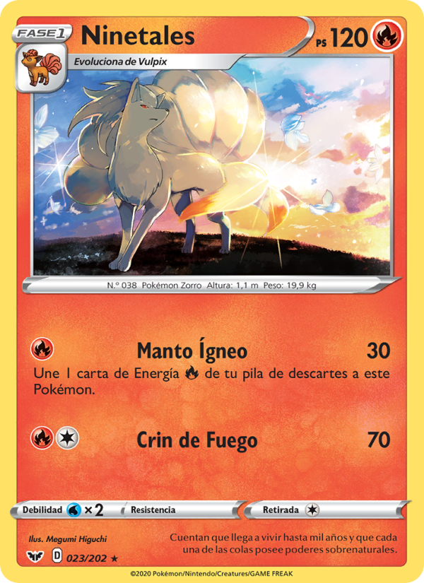 Ninetales 23 — Espada y Escudo (Spanish Pokémon TCG card)