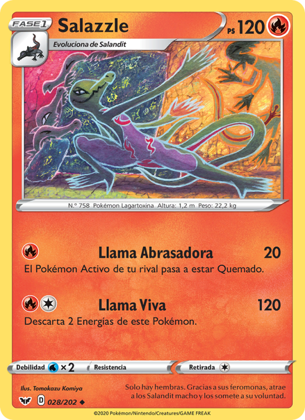 Salazzle 28 — Espada y Escudo (Spanish Pokémon TCG card)