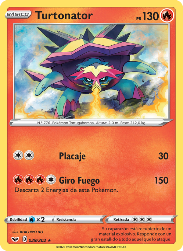 Turtonator 29 — Espada y Escudo (Spanish Pokémon TCG card)