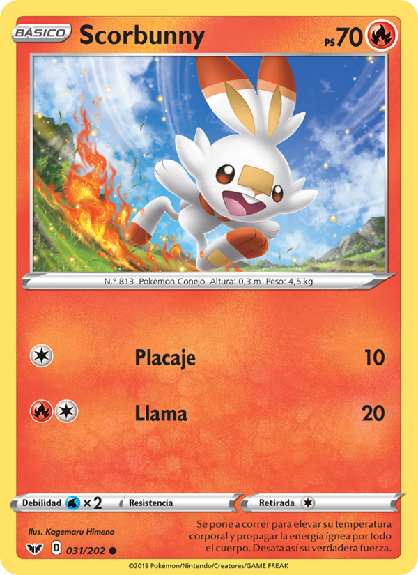Scorbunny 31 — Espada y Escudo (Spanish Pokémon TCG card)