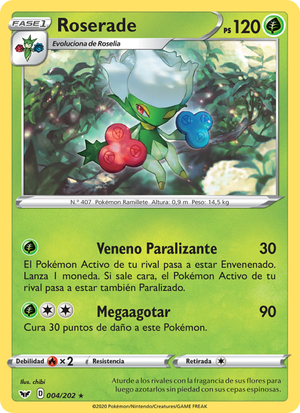 Roserade 4 — Espada y Escudo (Spanish Pokémon TCG card)