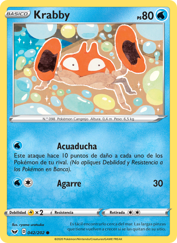 Krabby 42 — Espada y Escudo (Spanish Pokémon TCG card)