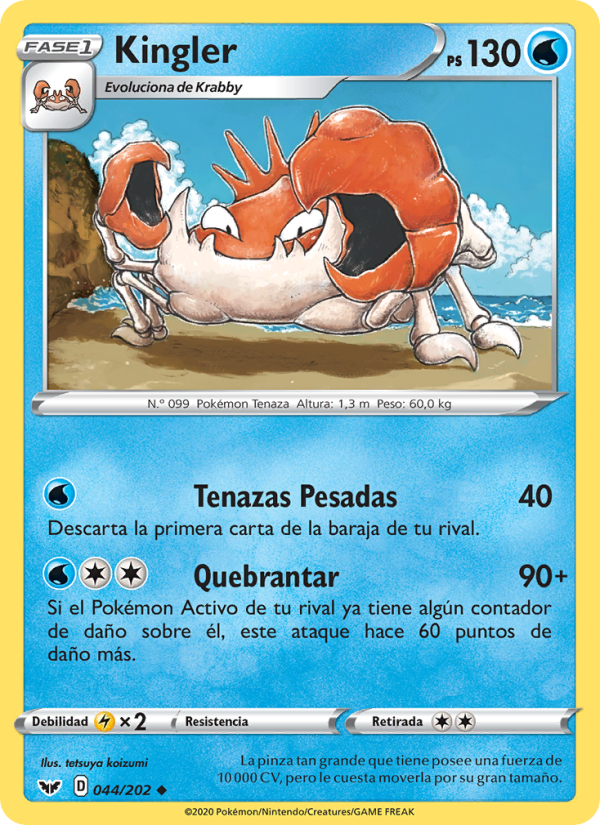 Kingler 44 — Espada y Escudo (Spanish Pokémon TCG card)