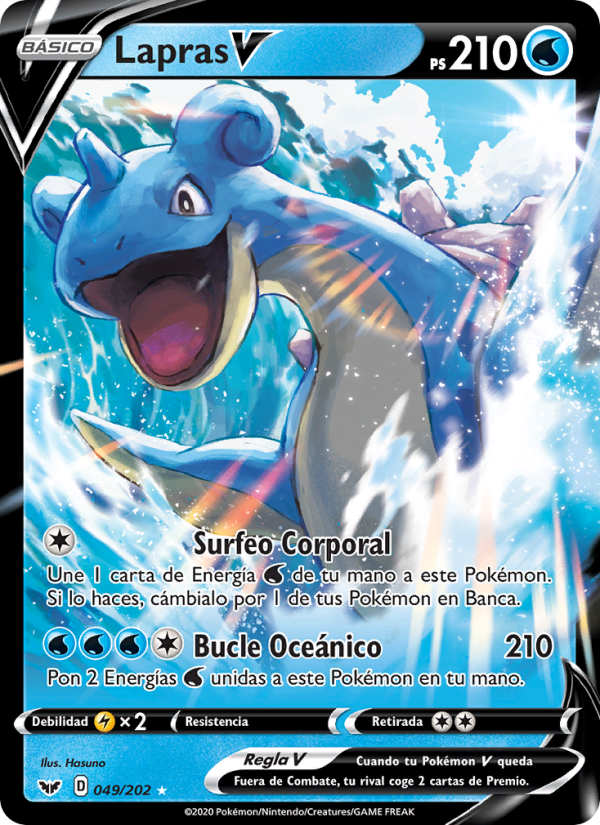 Lapras V 49 — Espada y Escudo (Spanish Pokémon TCG card)