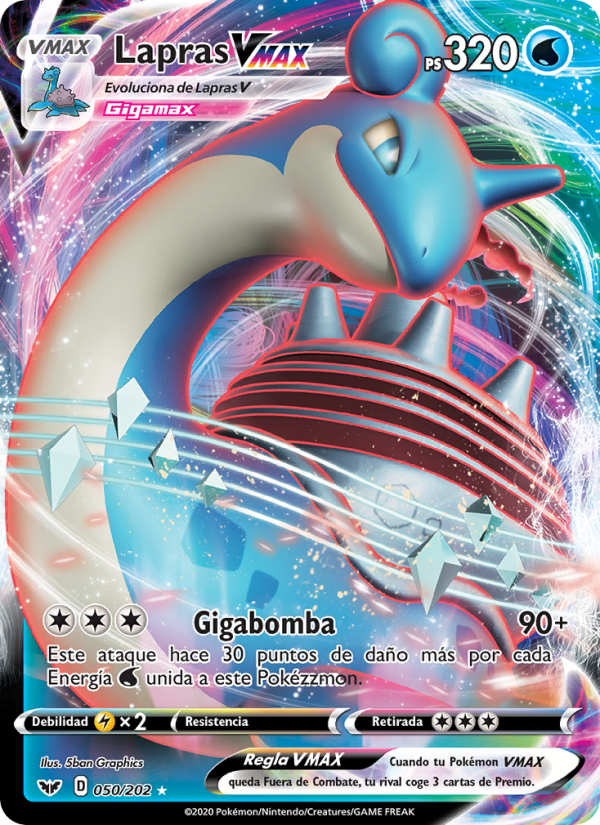 Lapras VMAX 50 — Espada y Escudo (Spanish Pokémon TCG card)