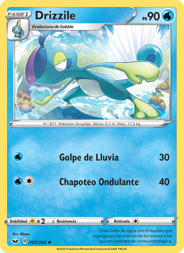Drizzile 57 — Espada y Escudo (Spanish Pokémon TCG card)