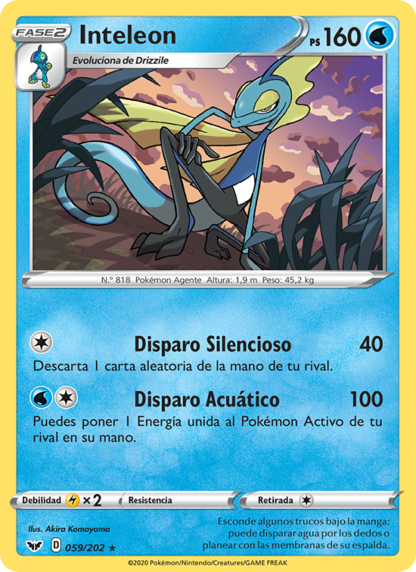 Inteleon 59 — Espada y Escudo (Spanish Pokémon TCG card)