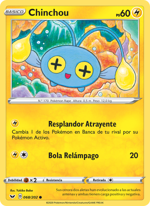 Chinchou 68 — Espada y Escudo (Spanish Pokémon TCG card)
