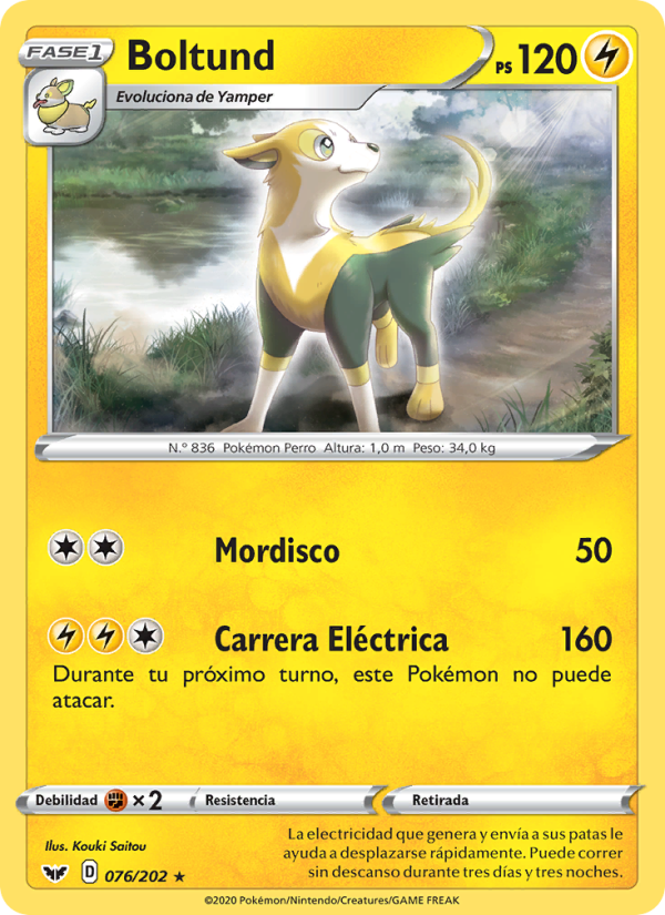 Boltund 76 — Espada y Escudo (Spanish Pokémon TCG card)