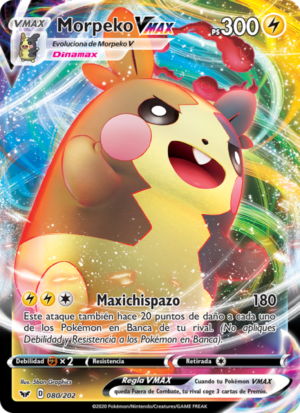 Morpeko VMAX 80 — Espada y Escudo (Spanish Pokémon TCG card)