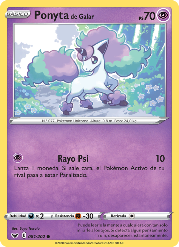 Ponyta de Galar 81 — Espada y Escudo (Spanish Pokémon TCG card)