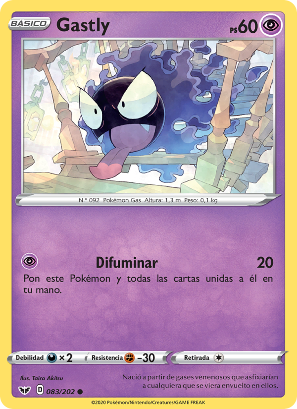 Gastly 83 — Espada y Escudo (Spanish Pokémon TCG card)