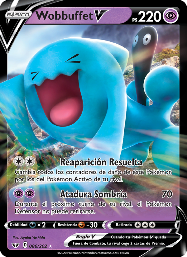 Wobbuffet V 86 — Espada y Escudo (Spanish Pokémon TCG card)
