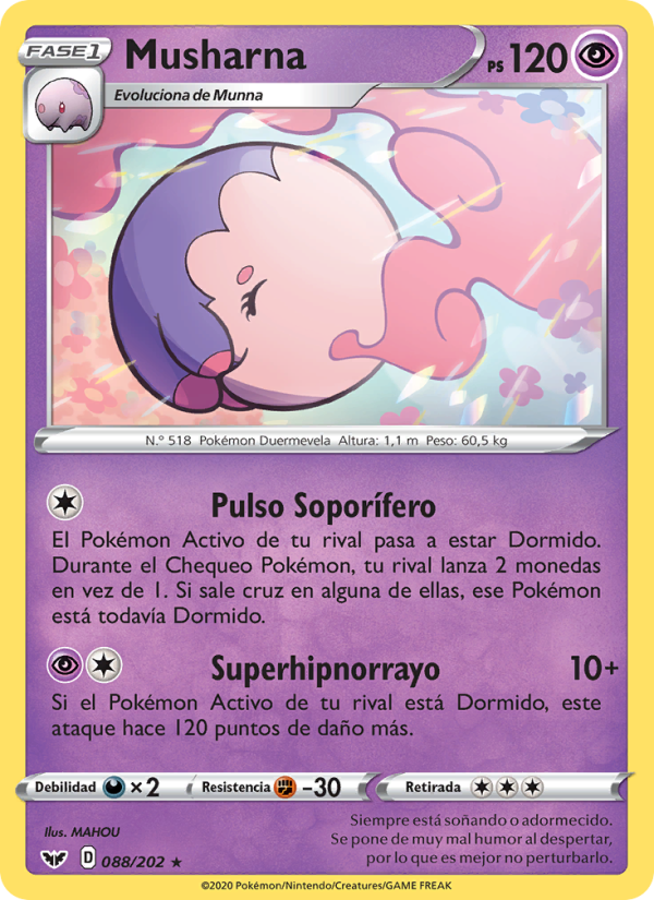 Musharna 88 — Espada y Escudo (Spanish Pokémon TCG card)