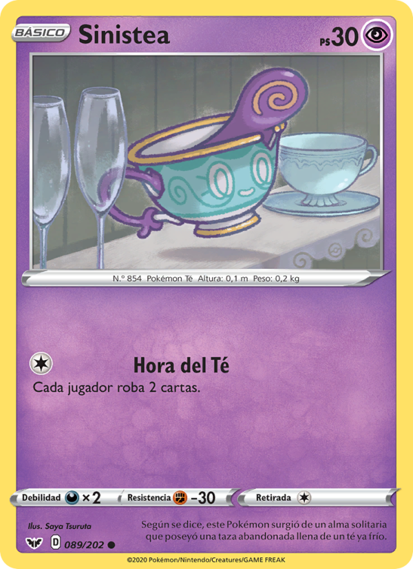 Sinistea 89 — Espada y Escudo (Spanish Pokémon TCG card)