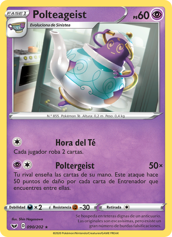 Polteageist 90 — Espada y Escudo (Spanish Pokémon TCG card)