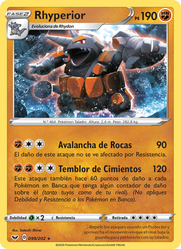 Rhyperior 99 — Espada y Escudo (Spanish Pokémon TCG card)