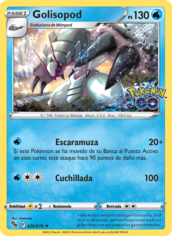 Golisopod 026 — Pokémon GO (Spanish Pokémon TCG card)
