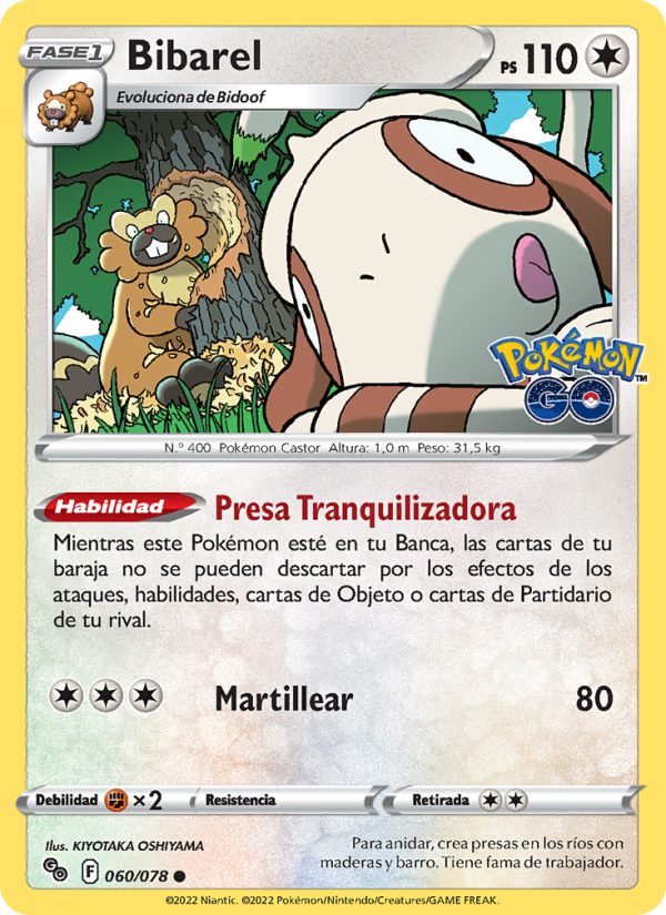 Bibarel 060 — Pokémon GO (Spanish Pokémon TCG card)