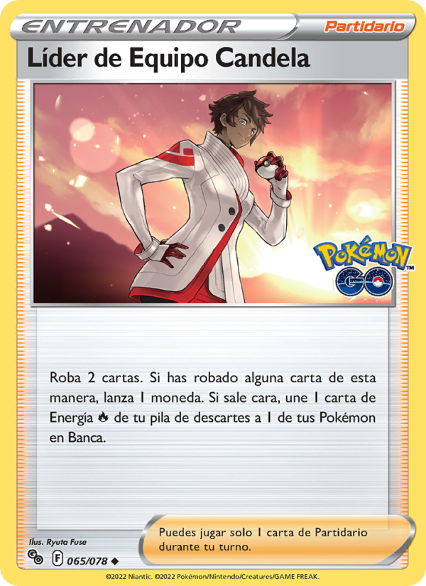 Líder de Equipo Candela 065 — Pokémon GO (Spanish Pokémon TCG card)
