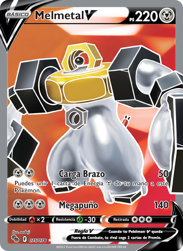 Melmetal V 075 — Pokémon GO (Spanish Pokémon TCG card)